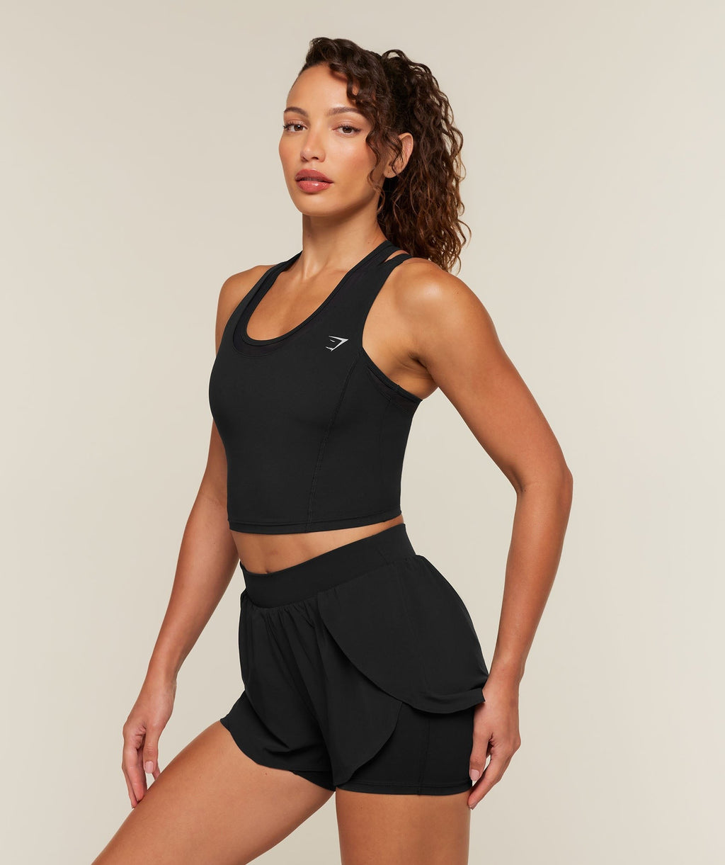 Mesh Sleeveless Tank with Shelf