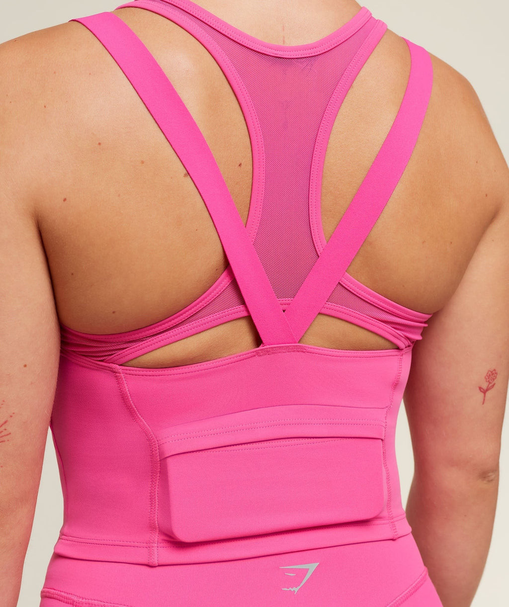 Mesh Sleeveless Tank with Shelf