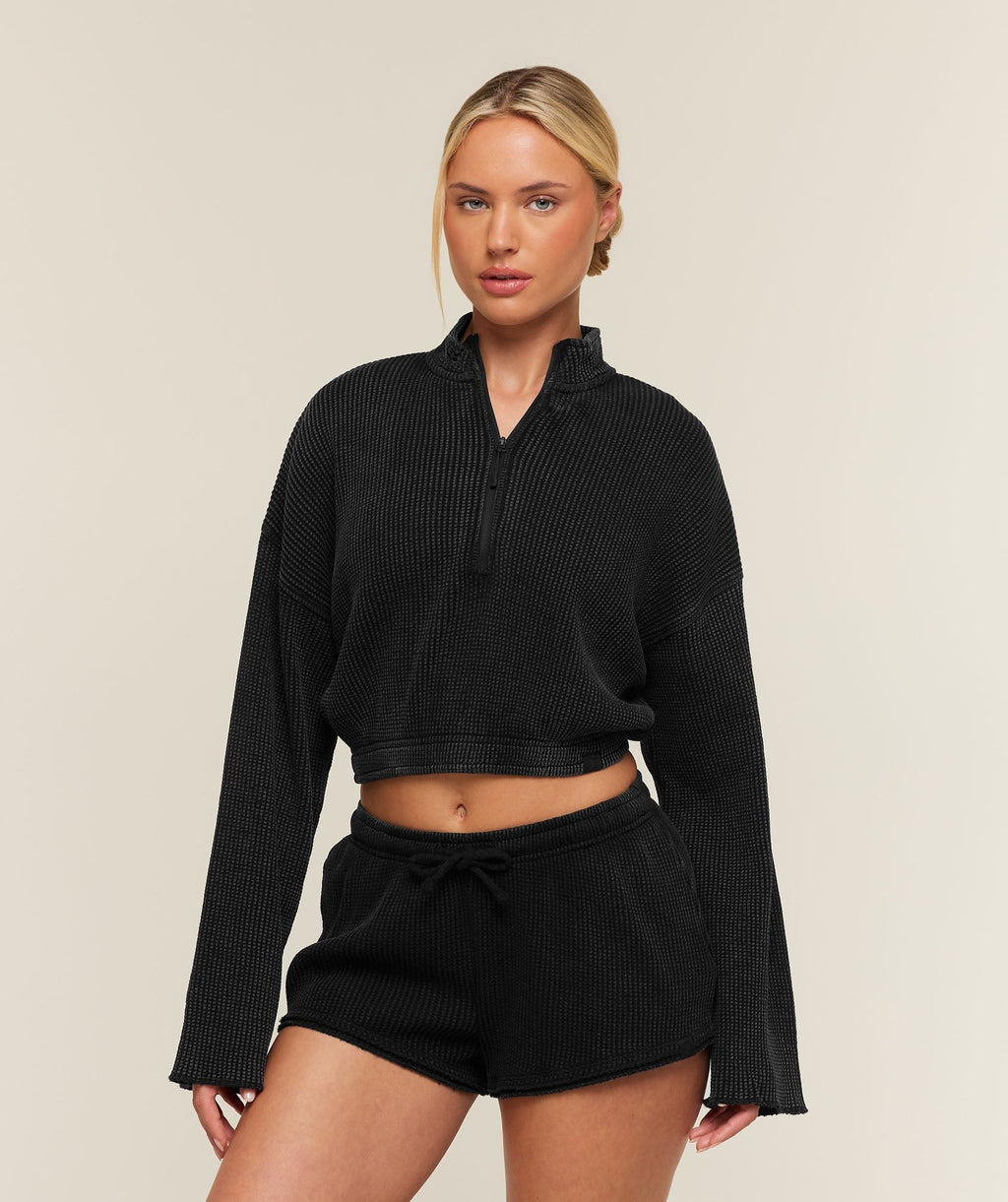 Washed Waffle 1/4 Zip