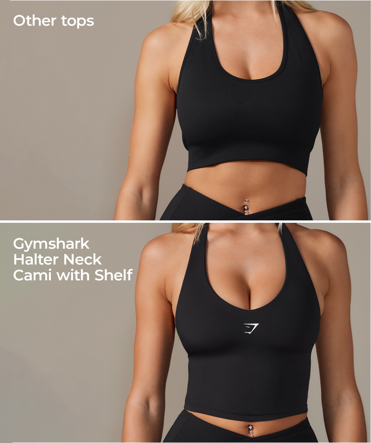 Halter Neck Cami with Shelf