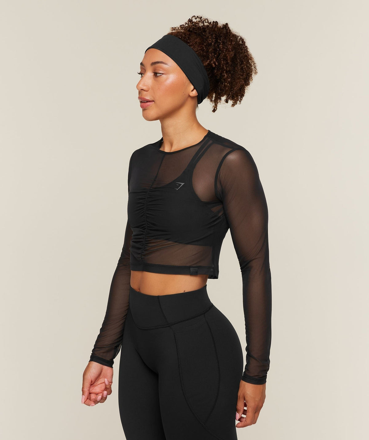 Hybrid Mesh Long Sleeve Top