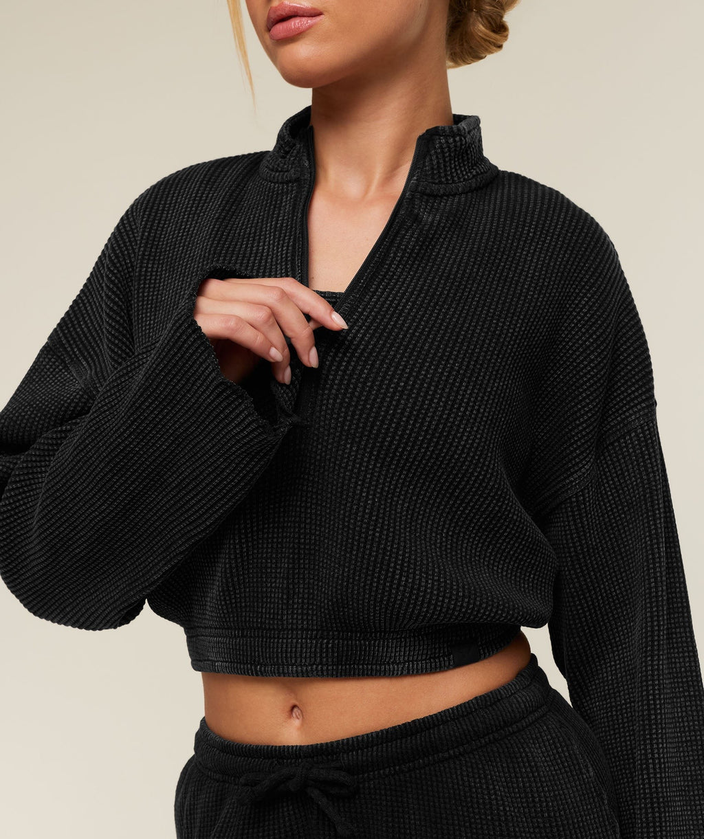 Washed Waffle 1/4 Zip