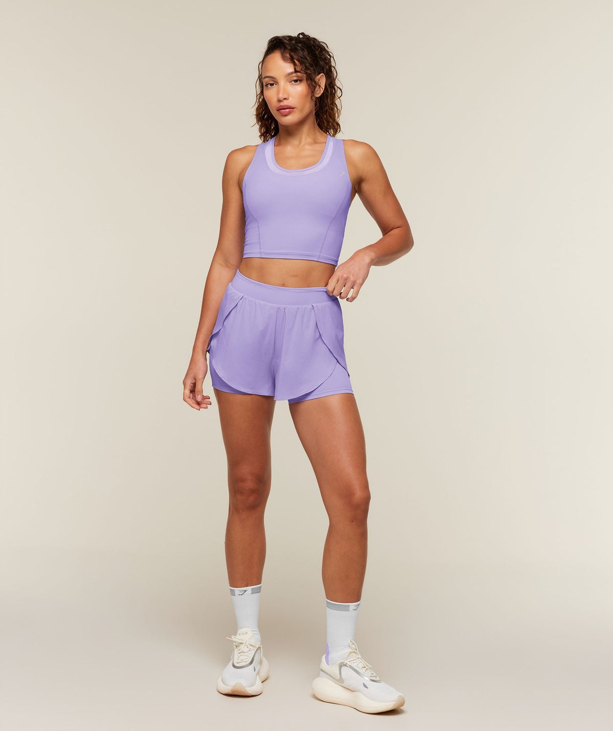 Mesh Sleeveless Tank with Shelf