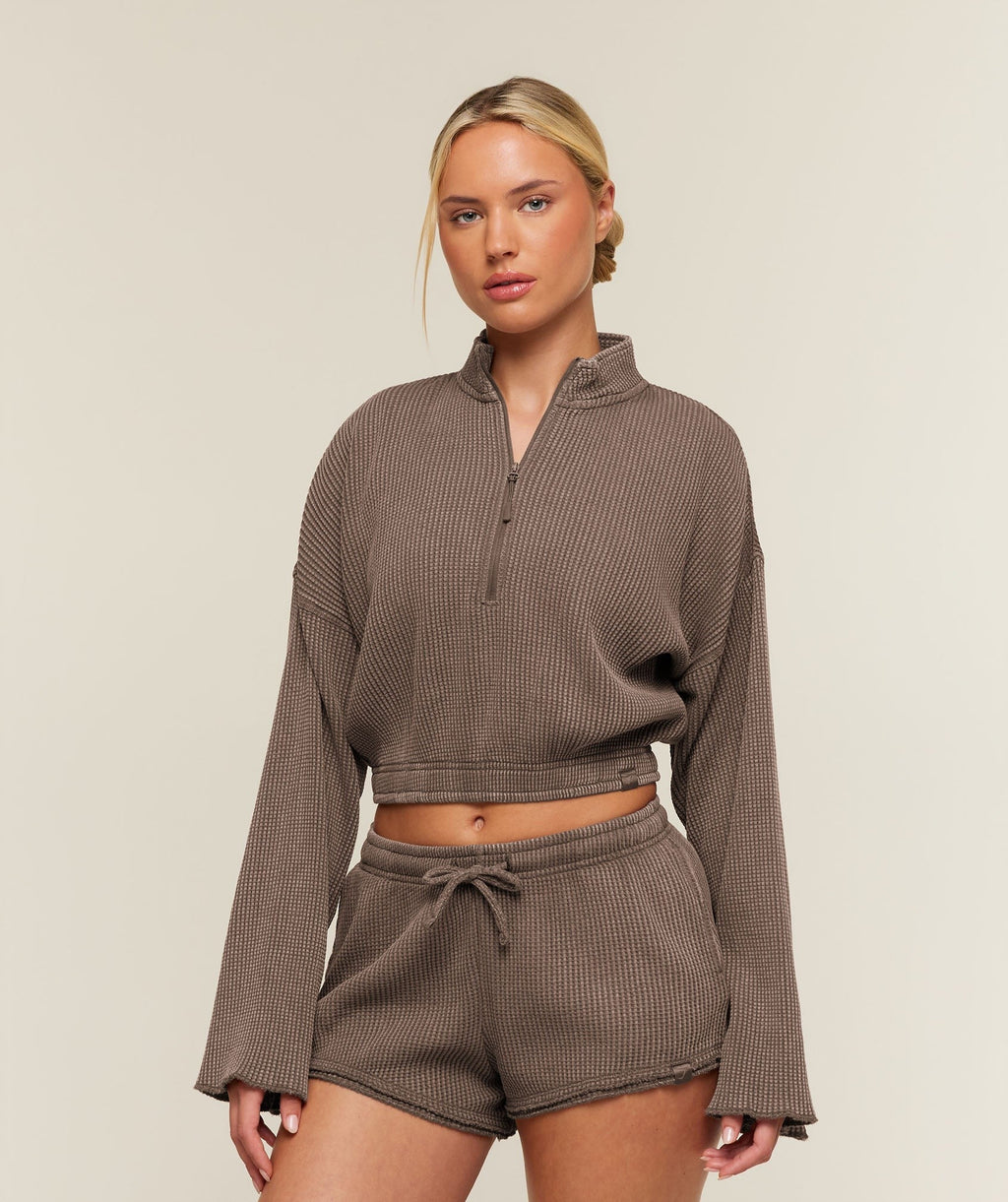 Washed Waffle 1/4 Zip