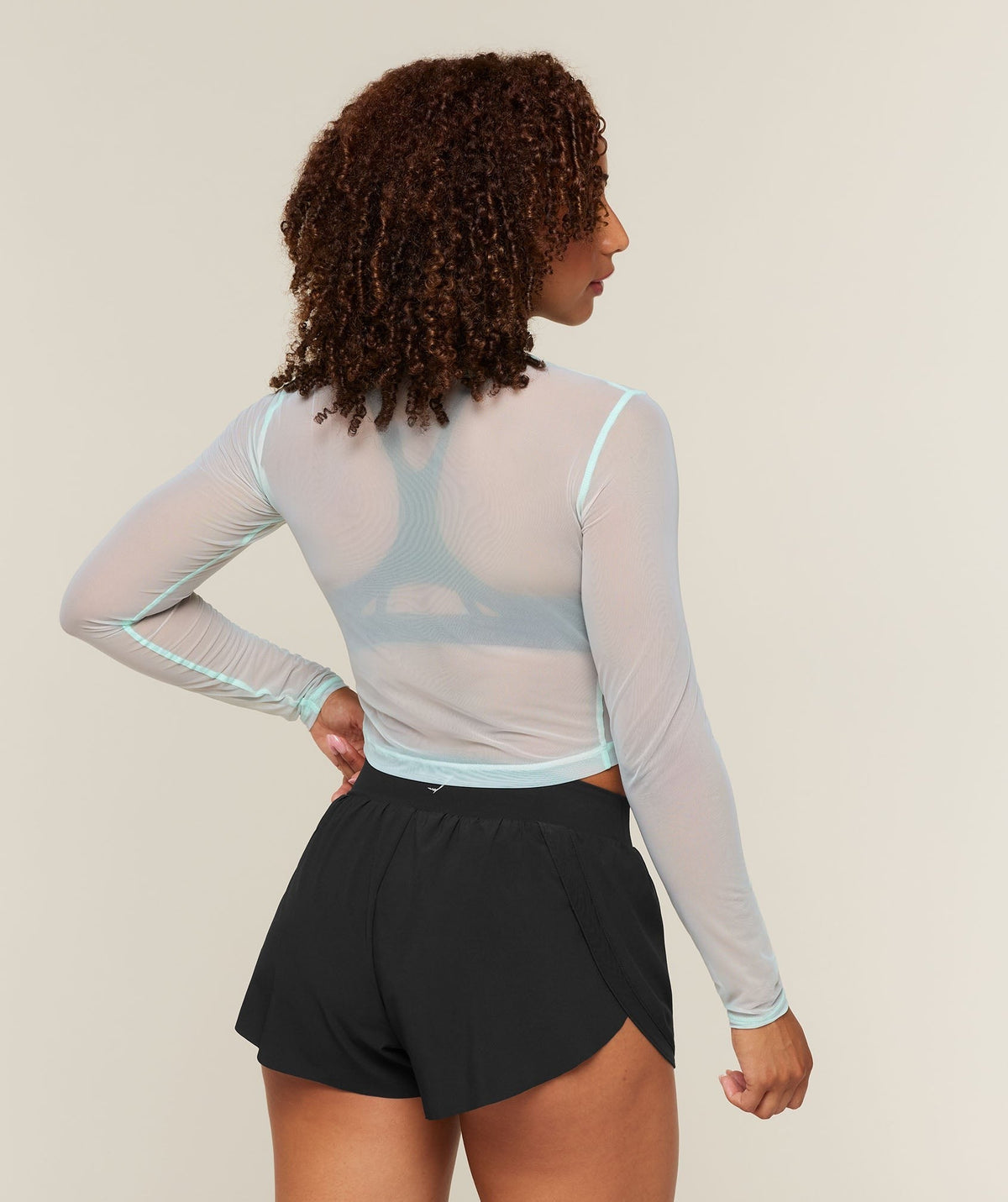 Hybrid Mesh Long Sleeve Top