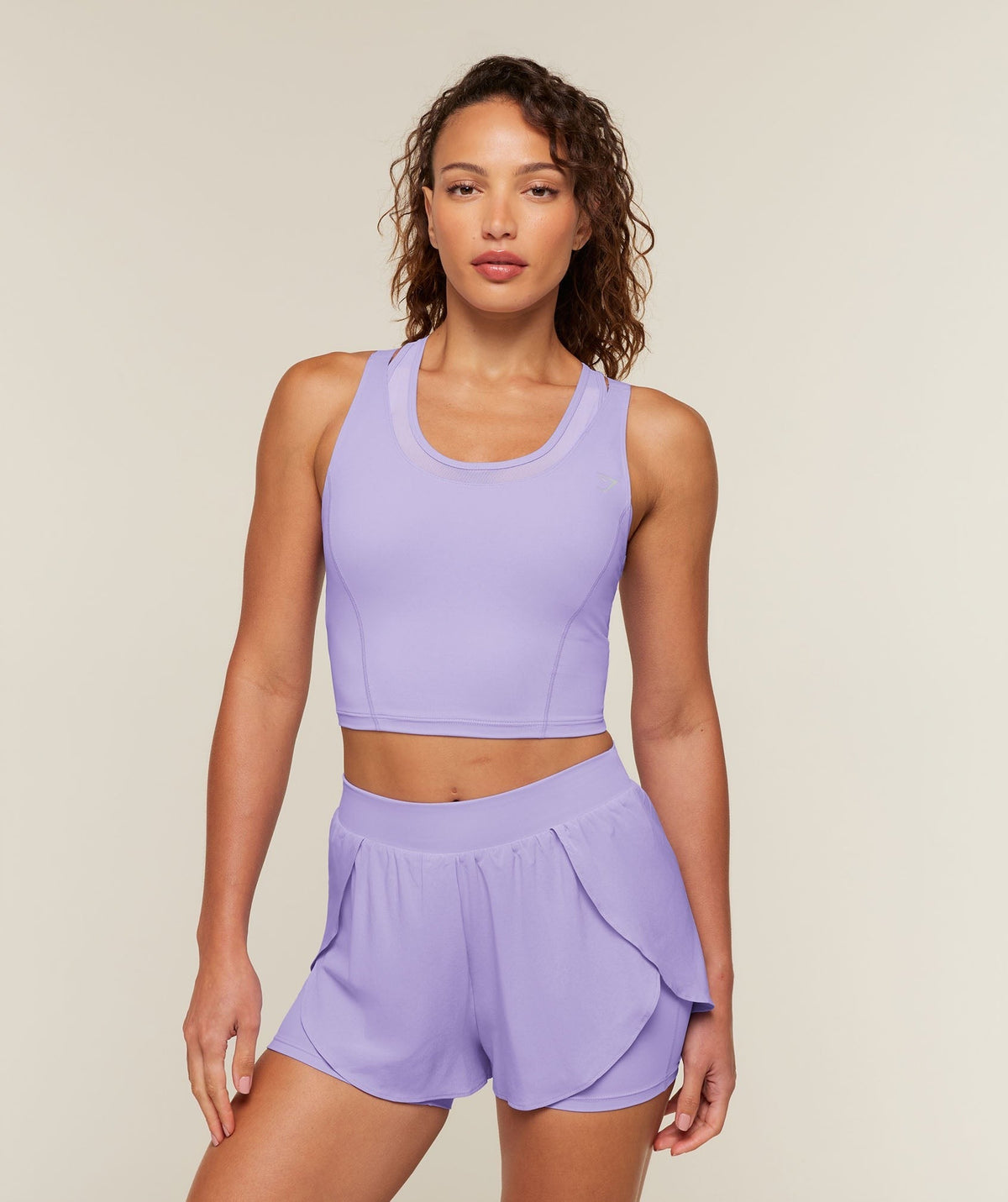Mesh Sleeveless Tank with Shelf