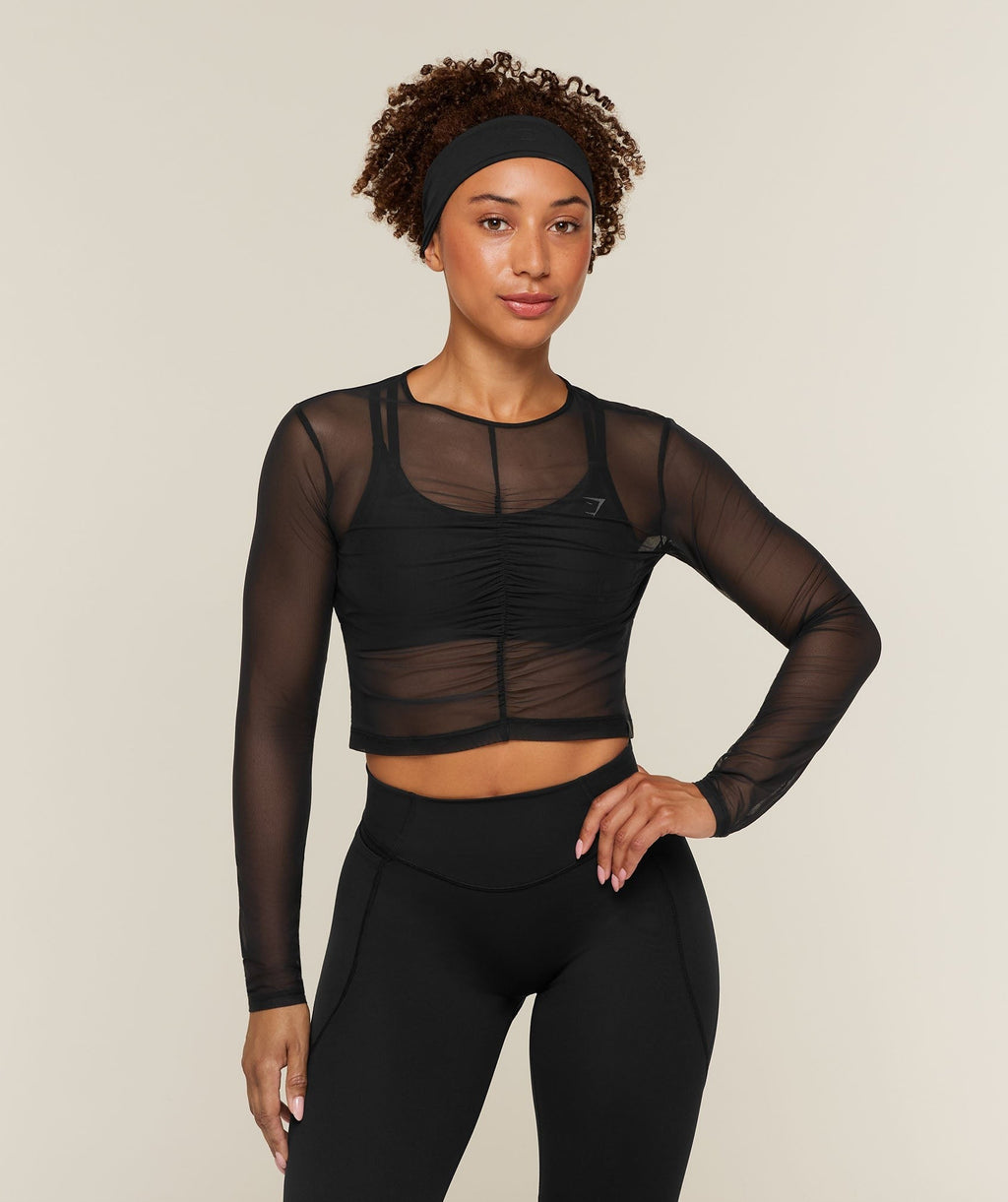 Hybrid Mesh Long Sleeve Top