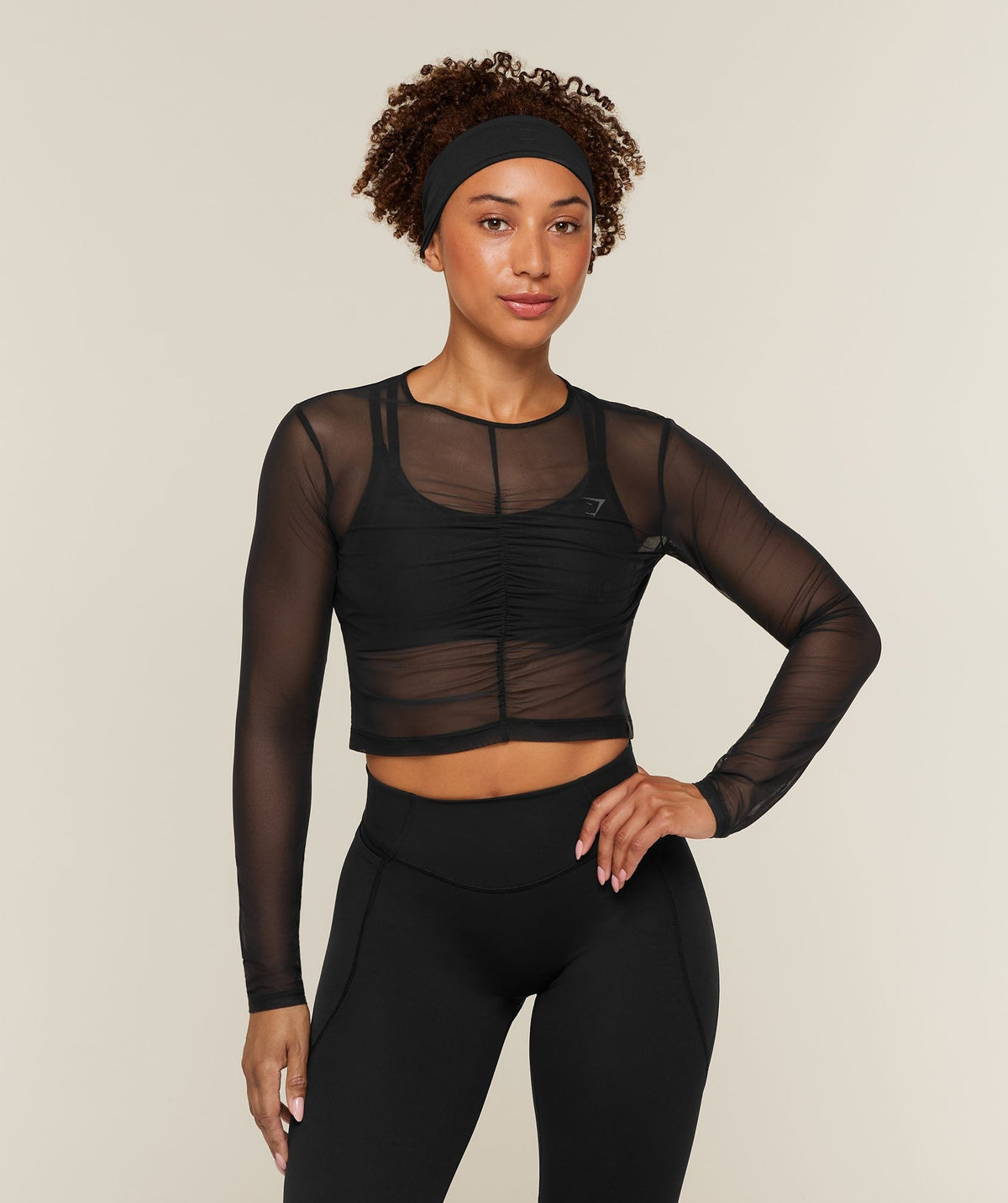 Hybrid Mesh Long Sleeve Top