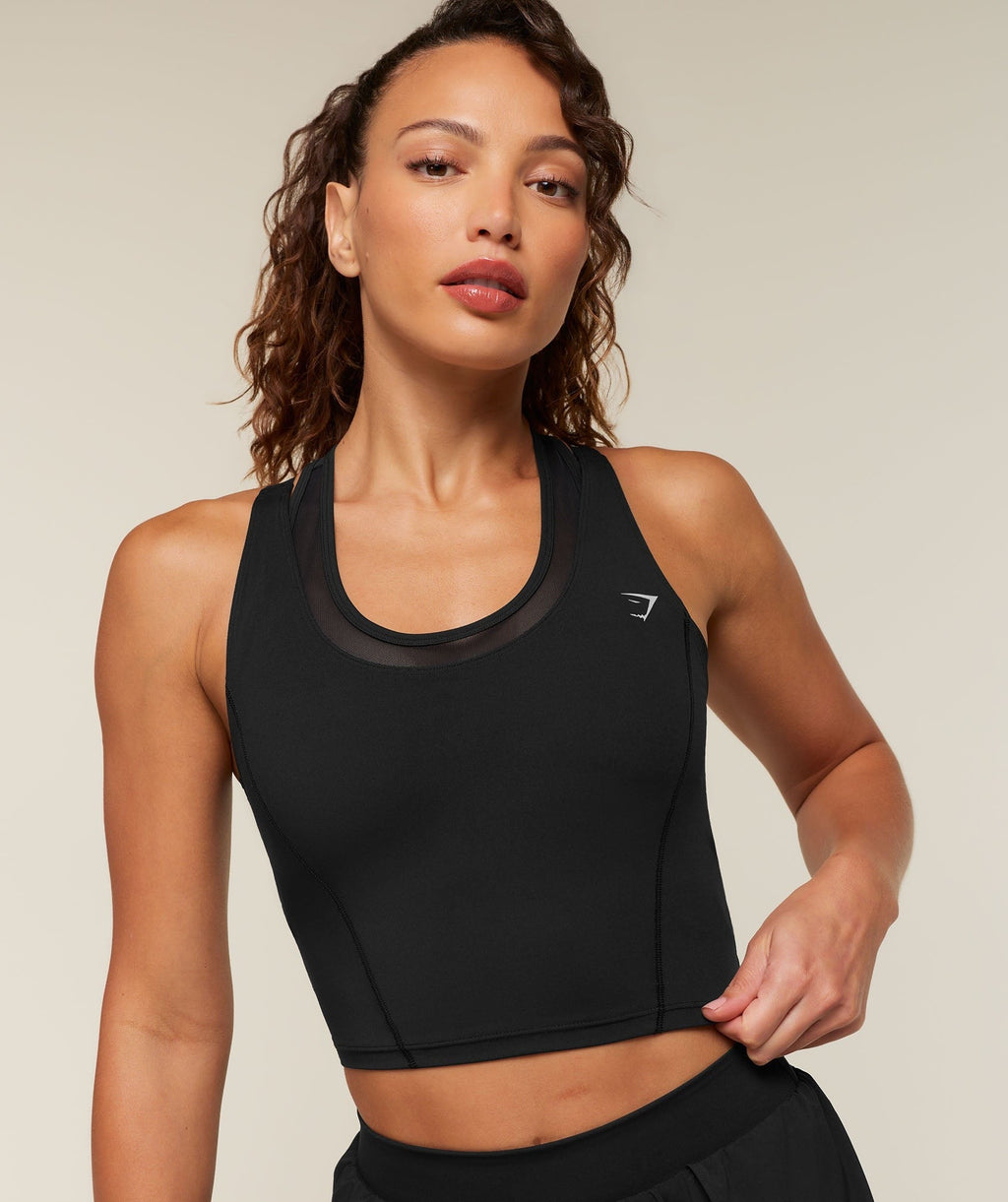 Mesh Sleeveless Tank with Shelf