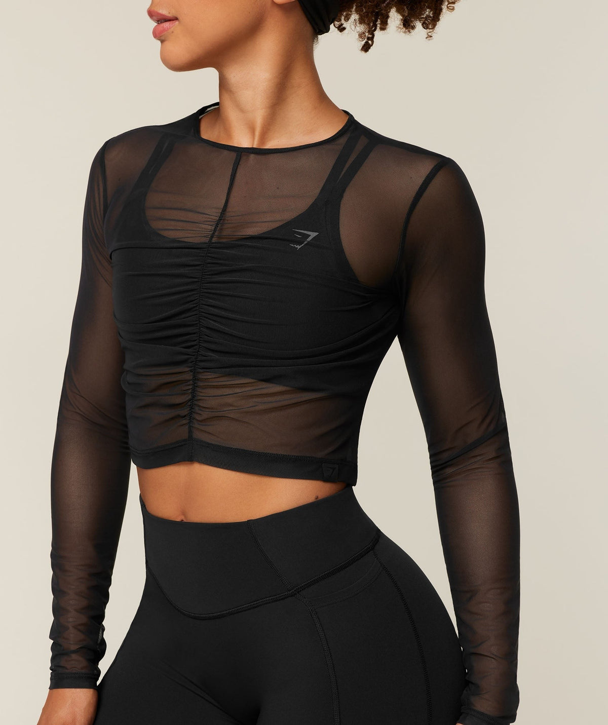 Hybrid Mesh Long Sleeve Top